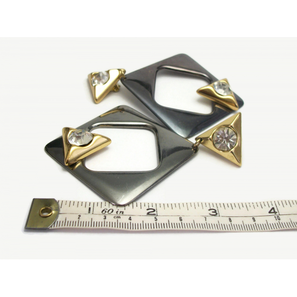 Huge vintage lightweight geometric statement earrings