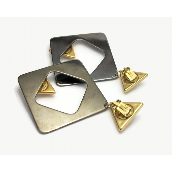 Huge lightweight geometric statement earrings