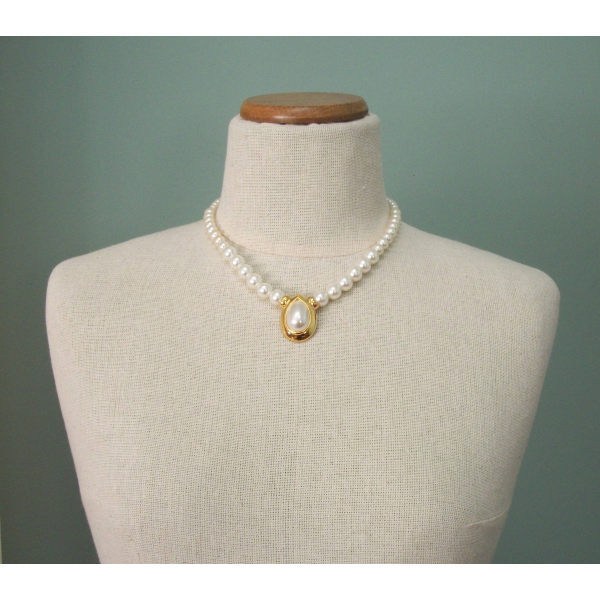 Vintage Napier pearl necklace wedding jewelry