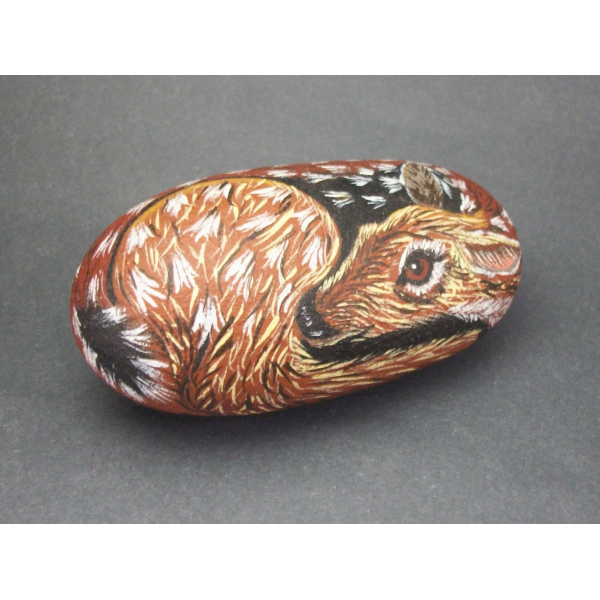 Hand painted deer rock paperweight