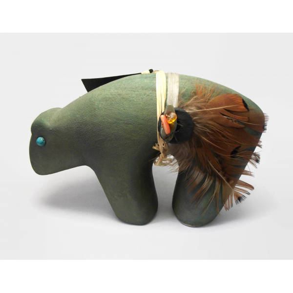 Vintage Raku pottery fetish bear by Jeremy Diller