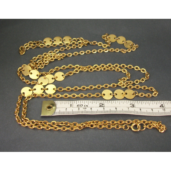 long 56 inch gold chain necklace