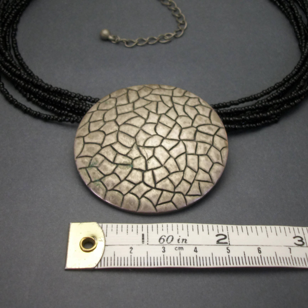 brutalist silver and black multistrand necklace