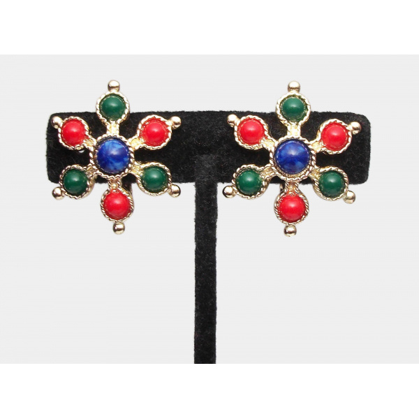 Vintage Sarah Coventry 1970s Carnival Clip on Earrings