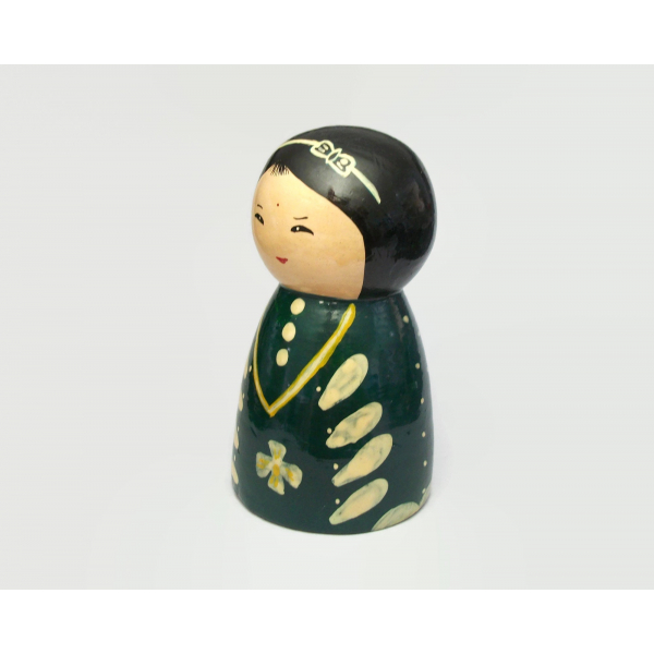 Hand painted wood Kokeshi doll