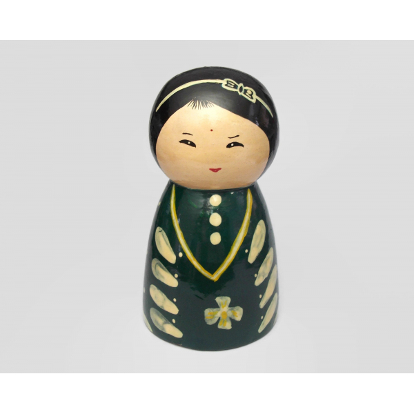 Vintage Kokeshi doll green
