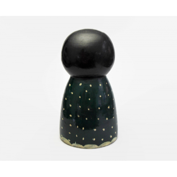 Back of wood Kokeshi doll