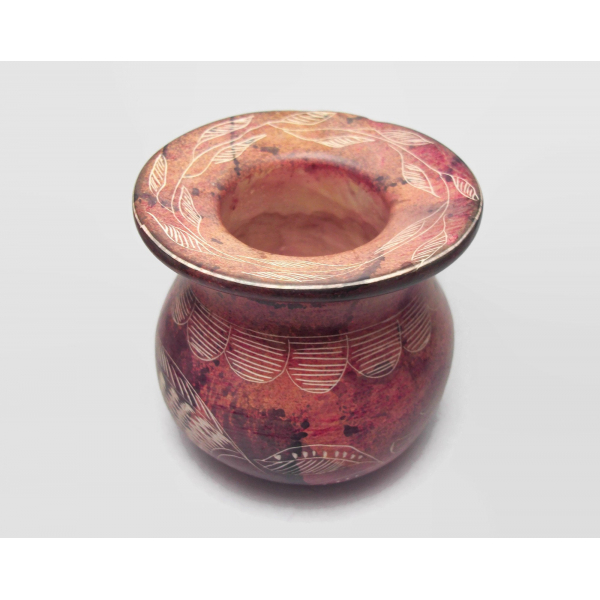 Top view of small stoneware vase