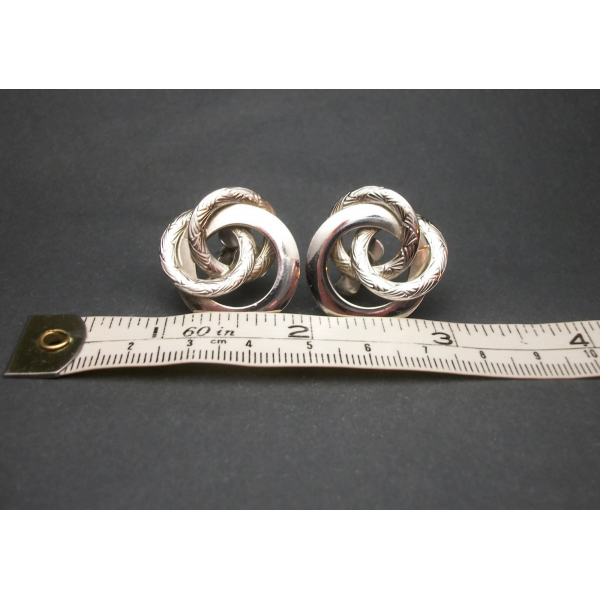 Measurements of vintage Coro silver clip on earrings