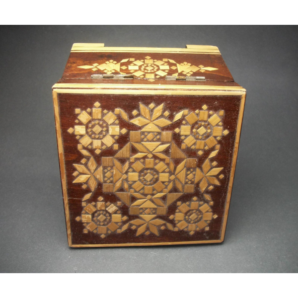 Top of Russian wood inlay trinket box