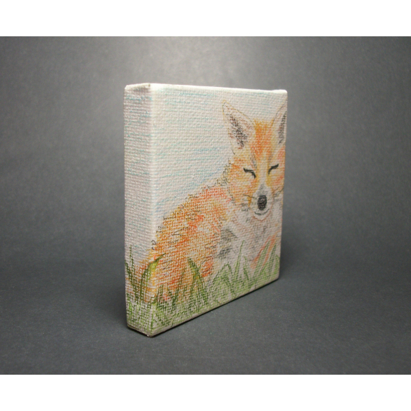 Side of miniature fox art canvas