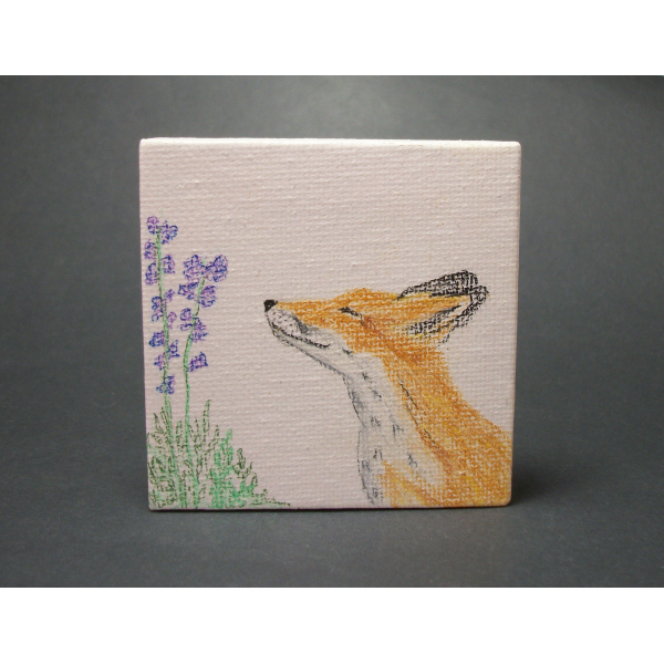 Fox art on miniature canvas