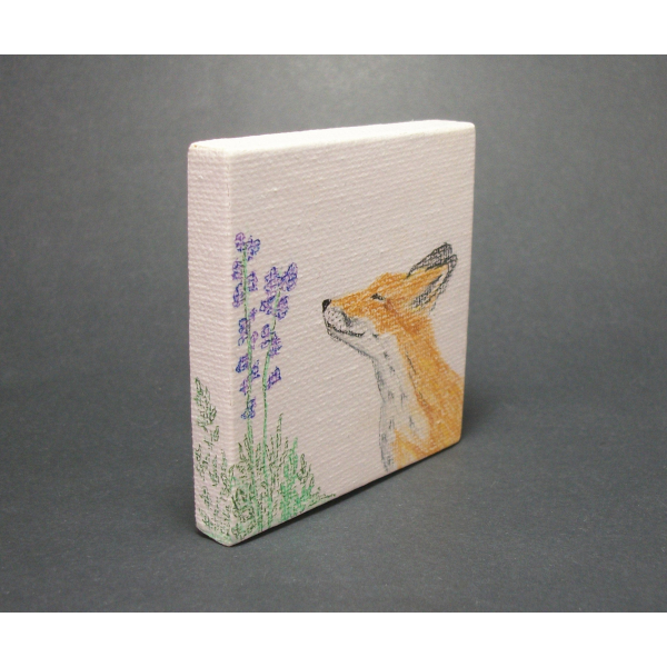 Fox art on miniature canvas