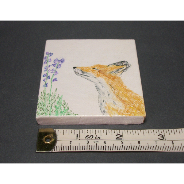 Fox art on miniature canvas