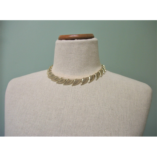 Signed Coro gold choker necklace