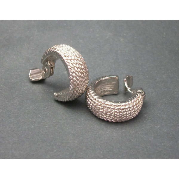 Monet silver hoop clip on earrings