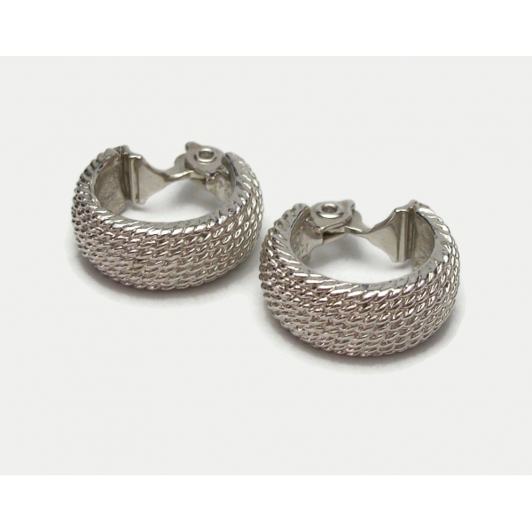 Monet silver hoop clip on earrings