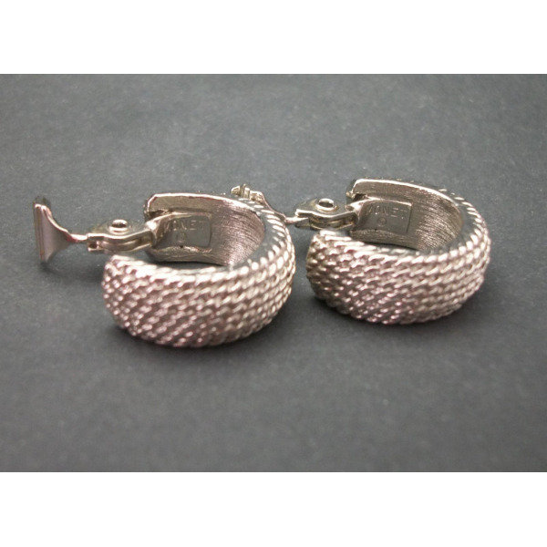 Monet silver hoop clip on earrings