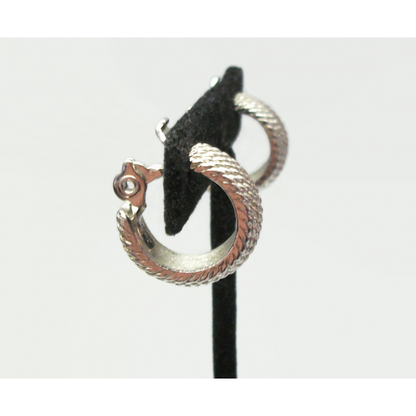 Monet silver hoop clip on earrings