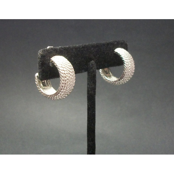 Monet silver hoop clip on earrings