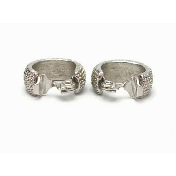 Monet silver hoop clip on earrings