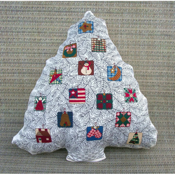 Christmas Tree Shaped Decorative Pillow Cushion 12" Throw Pillow One of a Kind