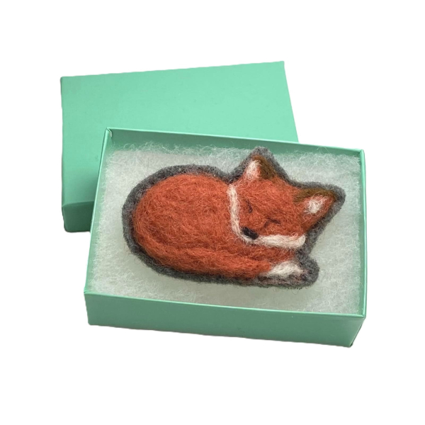 Needle Felted Fox Brooch Felt and Wool Fox Lapel Pin Handstitched Needle Felted Fox Brooch Felt and Wool Fox Lapel Pin Handstitched