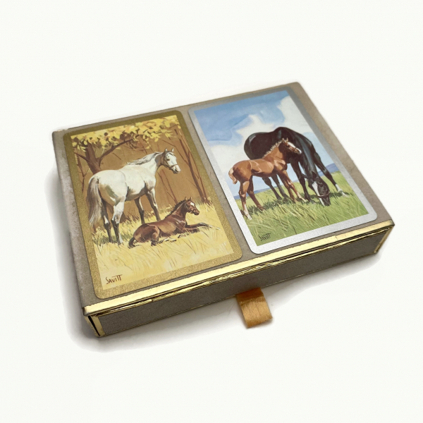 Vintage Congress Playing Cards Sam Savitt Horses and Foals Double Deck Complete
