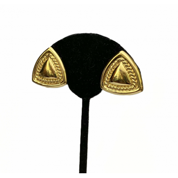 Vintage Monet Gold Triangle Earrings Pierced Post Stud Earrings