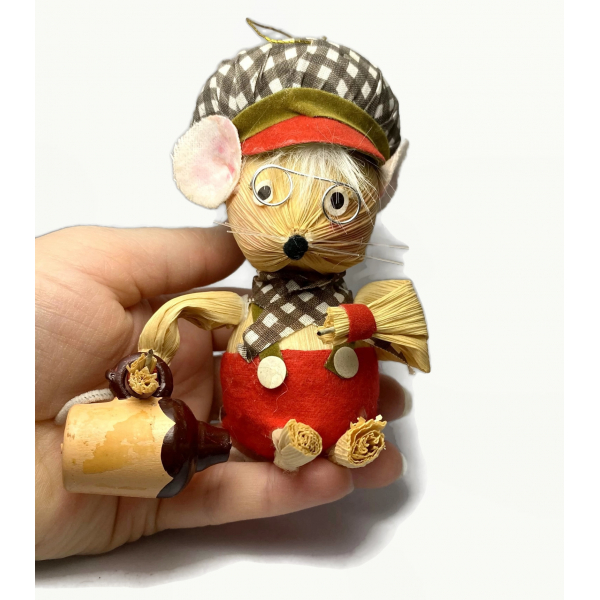 Vintage Kurt S. Adler Corn Husk Mice Ornaments 1983 with Jam Jar and Cider Jug Vintage Kurt S. Adler Corn Husk Mice Ornaments 1983 with Jam Jar and Cider Jug
