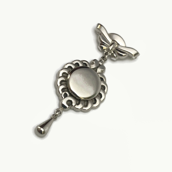 Vintage Monet Silver Locket Brooch Lapel Pin