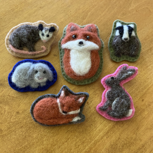 Needle Felted Fox Brooch Felt and Wool Fox Lapel Pin Handstitched Needle Felted Fox Brooch Felt and Wool Fox Lapel Pin Handstitched