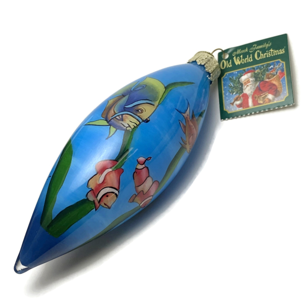 Vintage Old World Christmas Sea Fish Glass Ornament Inside Art 2001 Vintage Old World Christmas Sea Fish Glass Ornament Inside Art 2001