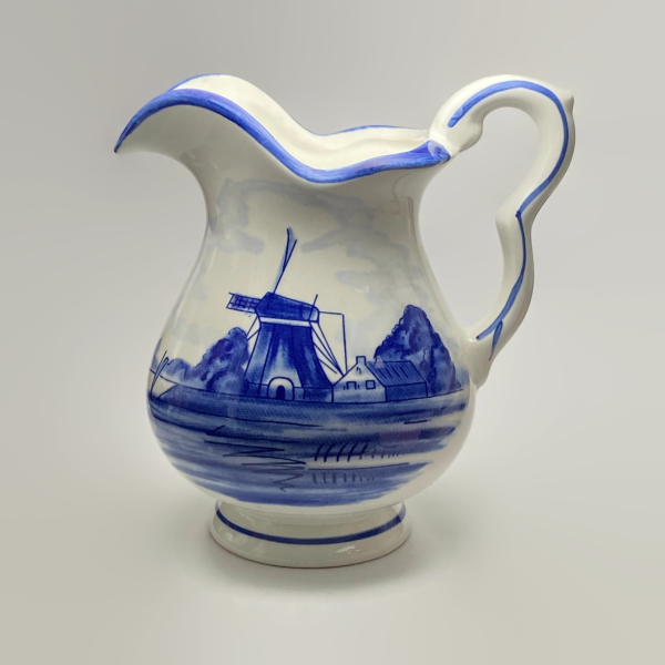 Vintage Delft Blue Pitcher Windmill Floral DAIC 5 inch Hand Painted Made in Holland Vintage Delft Blue Pitcher Windmill Floral DAIC 5 inch Hand Painted in Holland