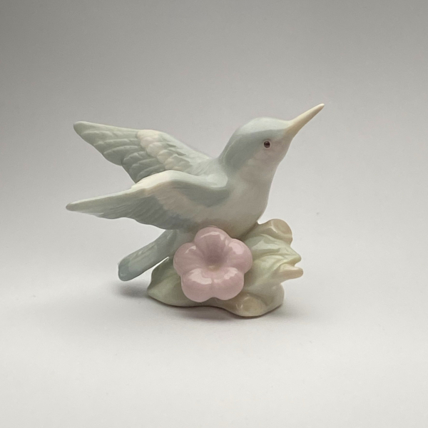 Vintage Porcelain Hummingbird Figurine George Good Made in Taiwan 1980s Bird