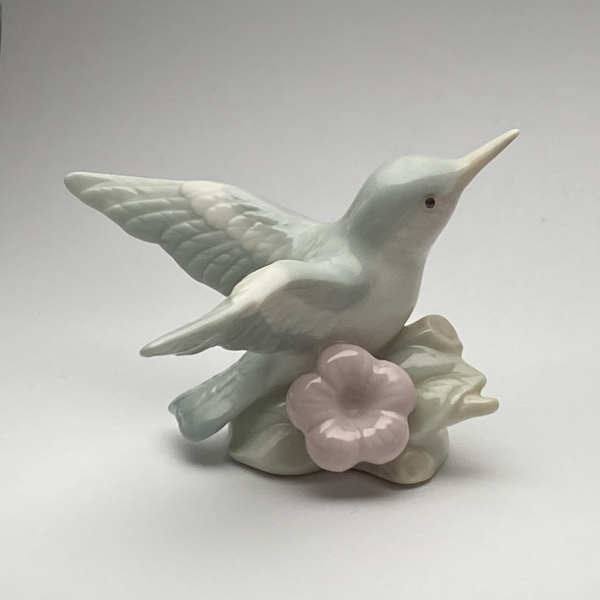 Vintage Porcelain Hummingbird Figurine George Good Made in Taiwan 1980s Bird