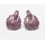 Vintage Purple and Silver Tone Animal Stripe Doorknocker Clip on Earrings