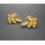 Vintage Crystal Leaf Clip on Earrings Golden Yellow & Clear Formal Earrings