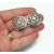Vintage Crown Trifari Textured Silver Clip on Earrings Round 1 inch Diameter
