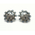 Vintage 1950s Signed Selro Blue Rhinestone Clip on Earrings Large 1 1/2 inch