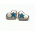 Vintage Trifari Silver Heart Earrings with Turquoise Star Inlay Clip on Earrings
