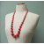 Vintage Chunky Red Beaded Necklace Long 30 inch Graduated Sized Beads