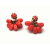Vintage Coral Orange Bead Cluster Clip on Earrings Kinetic Jewelry
