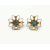 Vintage Bugbee & Niles Gold and Aquamarine Blue Crystal Rhinestone Screw Back Clip Earrings Signed Mid Century Jewelry March Birthstone Vintage Bugbee & Niles Gold and Aquamarine Blue Crystal Rhinestone Screw Back