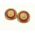 Liz Claiborne Crown and Shield Earrings Red and Gold Pierced Earrings