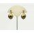 Vintage Brushed Gold Emerald Green Crystal Dangle Clip on Earrings