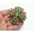 Vintage Unsigned Florenza Maltese Cross Brooch Aquamarine Blue Citrine Green