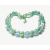 Vintage Blue Green White Plastic Beaded Necklace Made in Hong Kong Double Strand