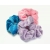 Velvet Hair Scrunchy Set of 3 Scrunchies Pink Blue Lavender Ponytail Bun