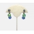 Vintage Blue and Green Crystal Dangle Clip on Earrings Formal Beaded Drop Earrings Vintage Blue and Green Crystal Dangle Clip on Earrings Formal Drop Earrings